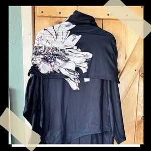 Mock Neck Cape Top/Tunic